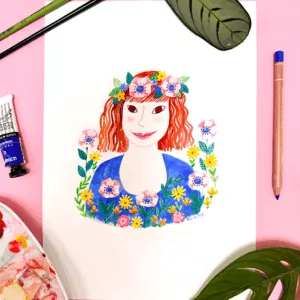 Portrait original fleuri – Image 2