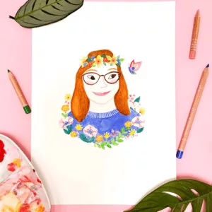 Portrait original fleuri – Image 3
